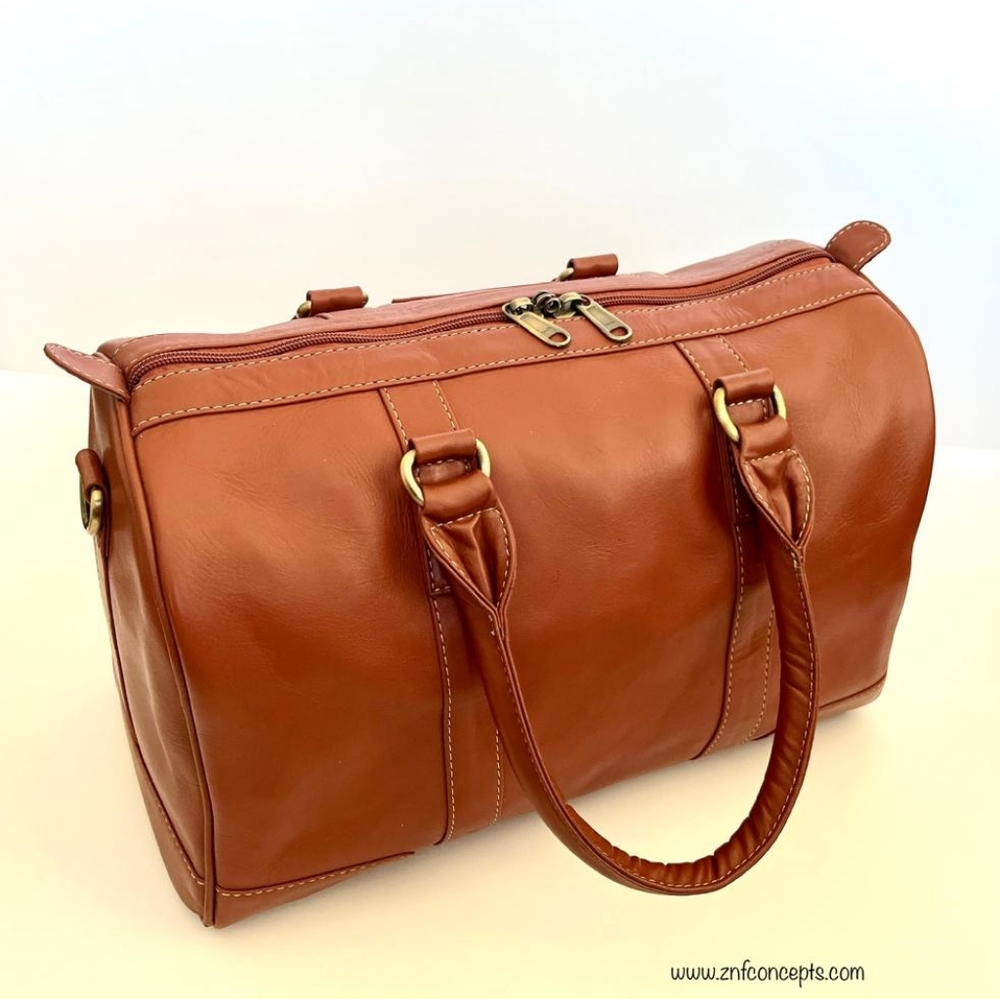 Compact Duffle Weekender bag Full grain leather - Picture 5 of 10